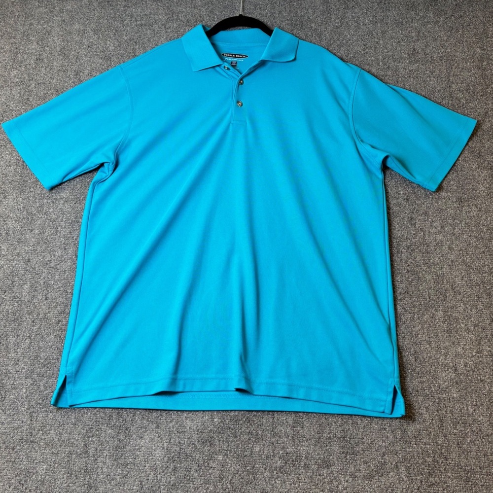 Pebble Beach Performance Polo Shirt Moisture Wicking Golf Activewear L‎